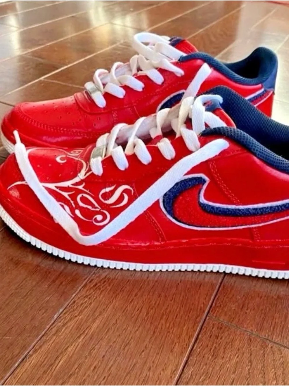 Nike Air Force 1 Low Top Shoe Red, White, & Blue Women’s 8.5 Fashion Sneakers